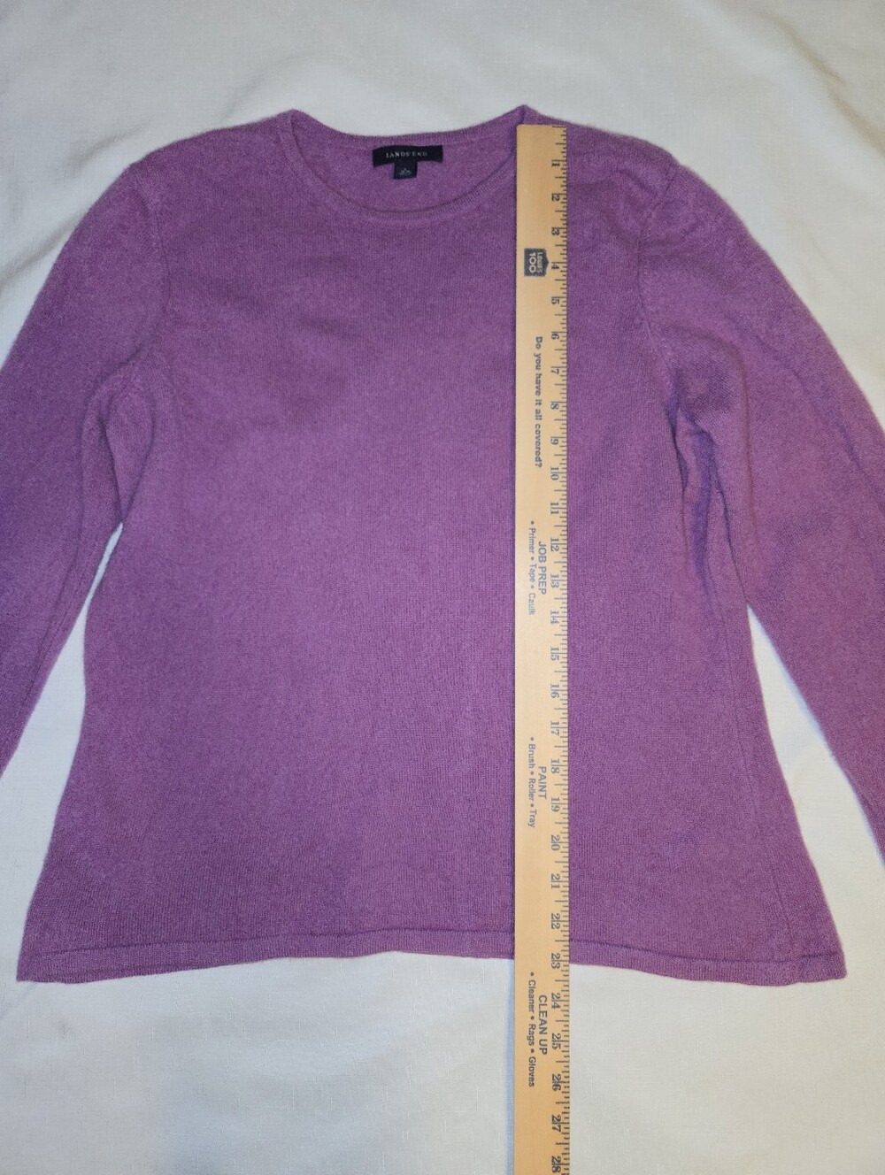 100% Cashmere Orchid Purple Crewneck Sweater L 14-16 Quiet Luxury Lands End Prep - Picture 10 of 10